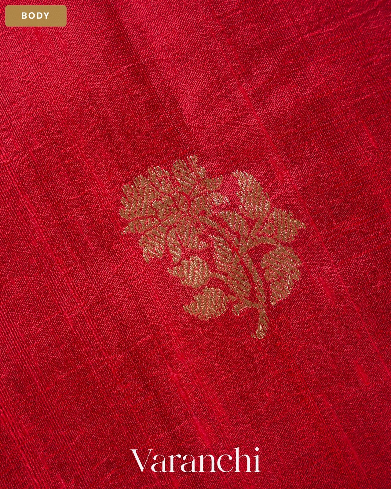Deep Maroon with Rani Pink Pure Raw Silk Handloom Saree — Body
