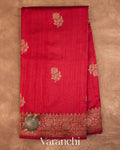 Deep Maroon with Rani Pink Pure Raw Silk Handloom Saree — Full Saree