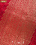 Deep Maroon with Rani Pink Pure Raw Silk Handloom Saree — Pallu