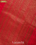 Red Pure Raw Silk Handloom Saree — Pallu