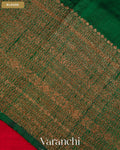 Red Pure Raw Silk Handloom Saree — Blouse
