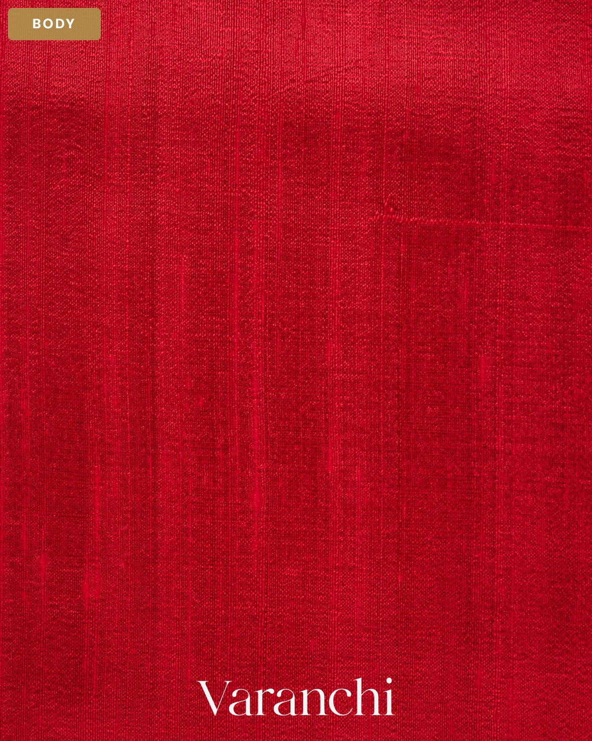 Red Pure Raw Silk Handloom Saree — Body