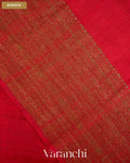 Red Pure Raw Silk Handloom Saree — Border
