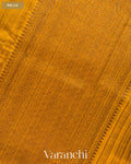 Mustard Yellow Pure Raw Silk Handloom Saree — Pallu