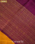 Mustard Yellow Pure Raw Silk Handloom Saree — Blouse