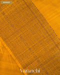 Mustard Yellow Pure Raw Silk Handloom Saree — Border