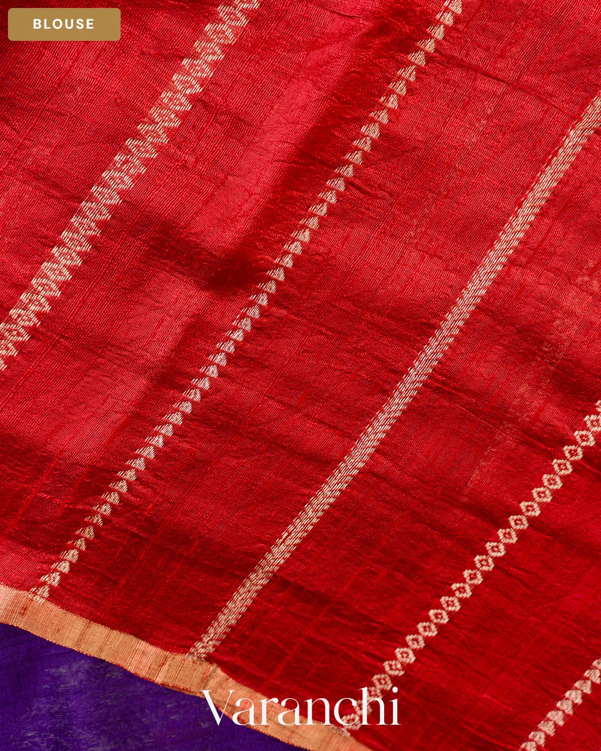 Violet Pure Raw Silk Handloom Saree — Blouse