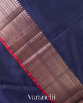 Navy Blue Pure Chanderi Silk Cotton Handloom Saree —Border