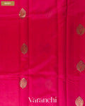 Rani Pink Pure Chanderi Silk Cotton Handloom Saree — Body