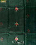 Bottle Green Pure Chanderi Silk Cotton Handloom Saree — Body