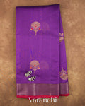 Royal Purple Pure Chanderi Silk Cotton Handloom Saree — Full Saree