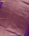 Royal Purple Pure Chanderi Silk Cotton Handloom Saree — Pallu