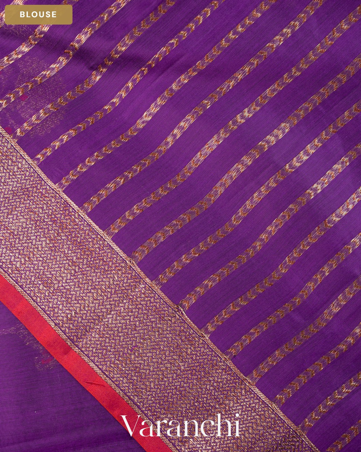 Royal Purple Pure Chanderi Silk Cotton Handloom Saree — Blouse