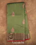Forest Green Pure Chanderi Silk Cotton Handloom Saree — Full Saree