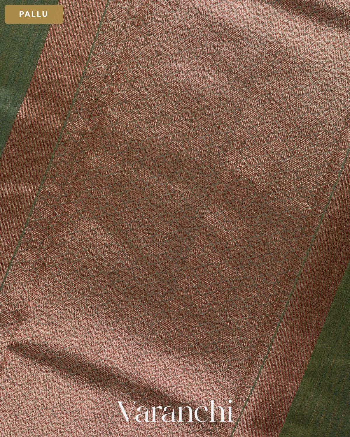 Forest Green Pure Chanderi Silk Cotton Handloom Saree — Pallu