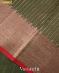 Forest Green Pure Chanderi Silk Cotton Handloom Saree — Blouse