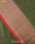 Forest Green Pure Chanderi Silk Cotton Handloom Saree — Border