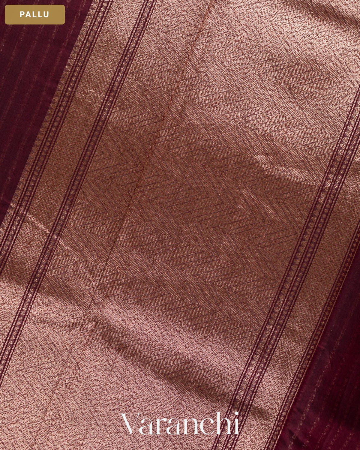 Wine Pure Chanderi Silk Cotton Handloom Saree — Pallu