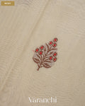 Off- White Pure Chanderi Silk Cotton Handloom Saree — Body