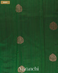 Bottle Green Pure Raw Silk Handloom Saree — Body