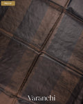 Jet Black Paithani Embroidered Border Pure Tussar Silk Saree — Pallu