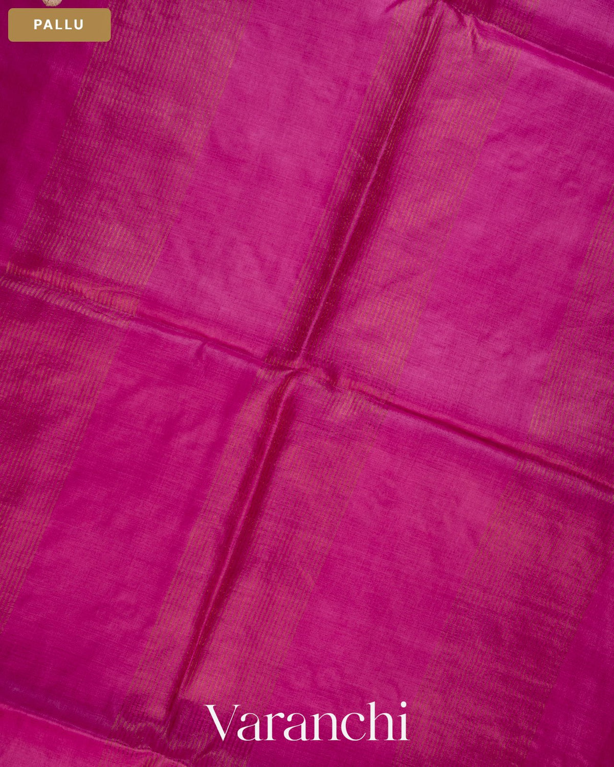 Magenta Pink Paithani Embroidered Border Pure Tussar Silk Saree — Pallu