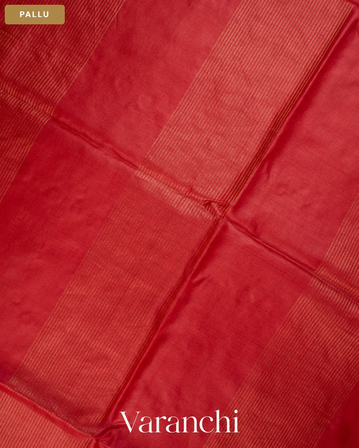 Brick Red Paithani Embroidered Border Pure Tussar Silk Saree — Pallu