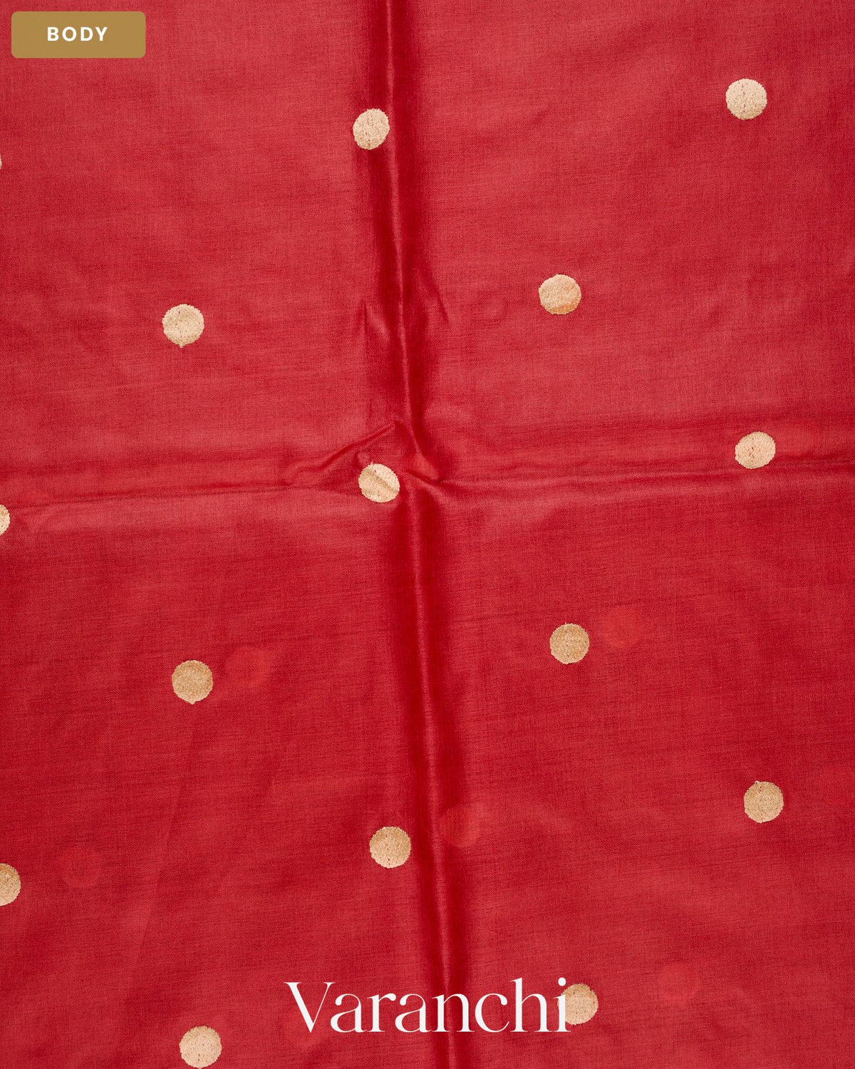 Brick Red Paithani Embroidered Border Pure Tussar Silk Saree — Body