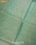 Powder Blue Paithani Embroidered Border Pure Tussar Silk Saree — Pallu
