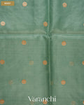 Powder Blue Paithani Embroidered Border Pure Tussar Silk Saree — Body