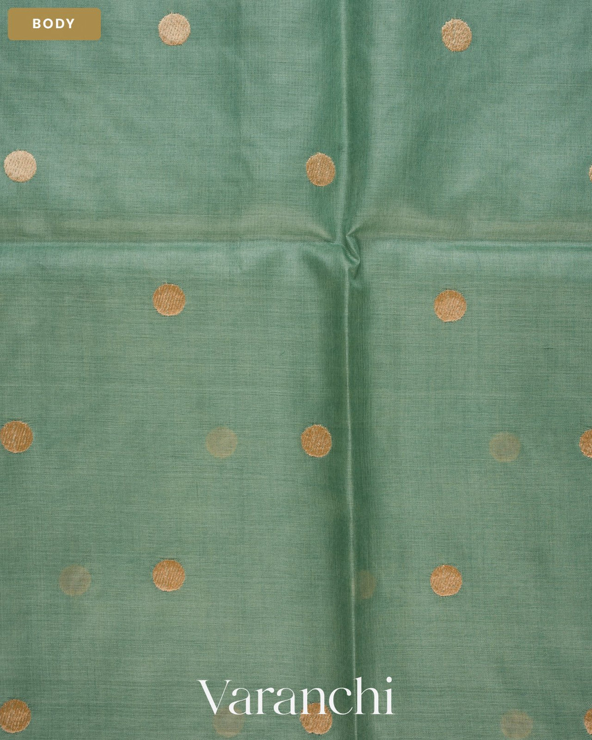 Powder Blue Paithani Embroidered Border Pure Tussar Silk Saree — Body