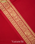 Royal Red Pure Mysore Crepe Silk Saree — Border