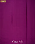 Violet Purple Pure Mysore Crepe Silk Saree — Body