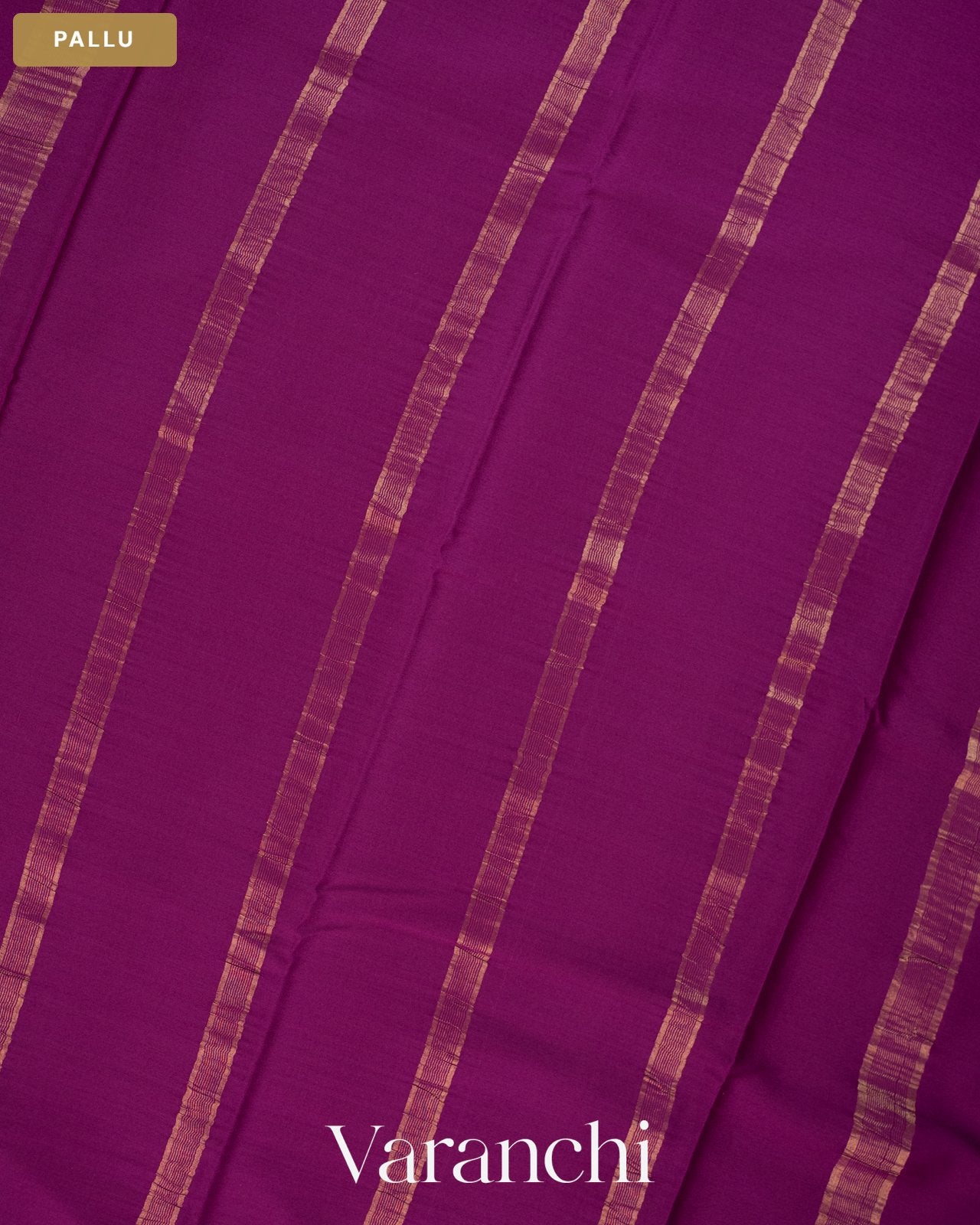 Violet Purple Pure Mysore Crepe Silk Saree — Pallu