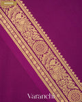 Violet Purple Pure Mysore Crepe Silk Saree — Border