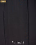 Jet Black Pure Mysore Crepe Silk Saree — Body