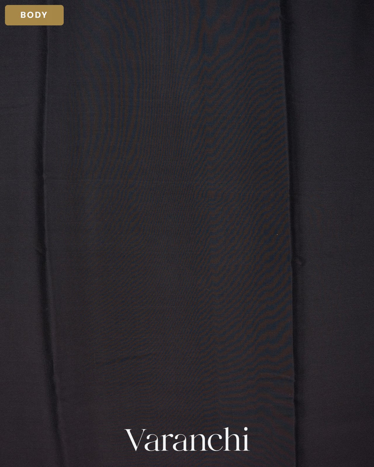 Jet Black Pure Mysore Crepe Silk Saree — Body
