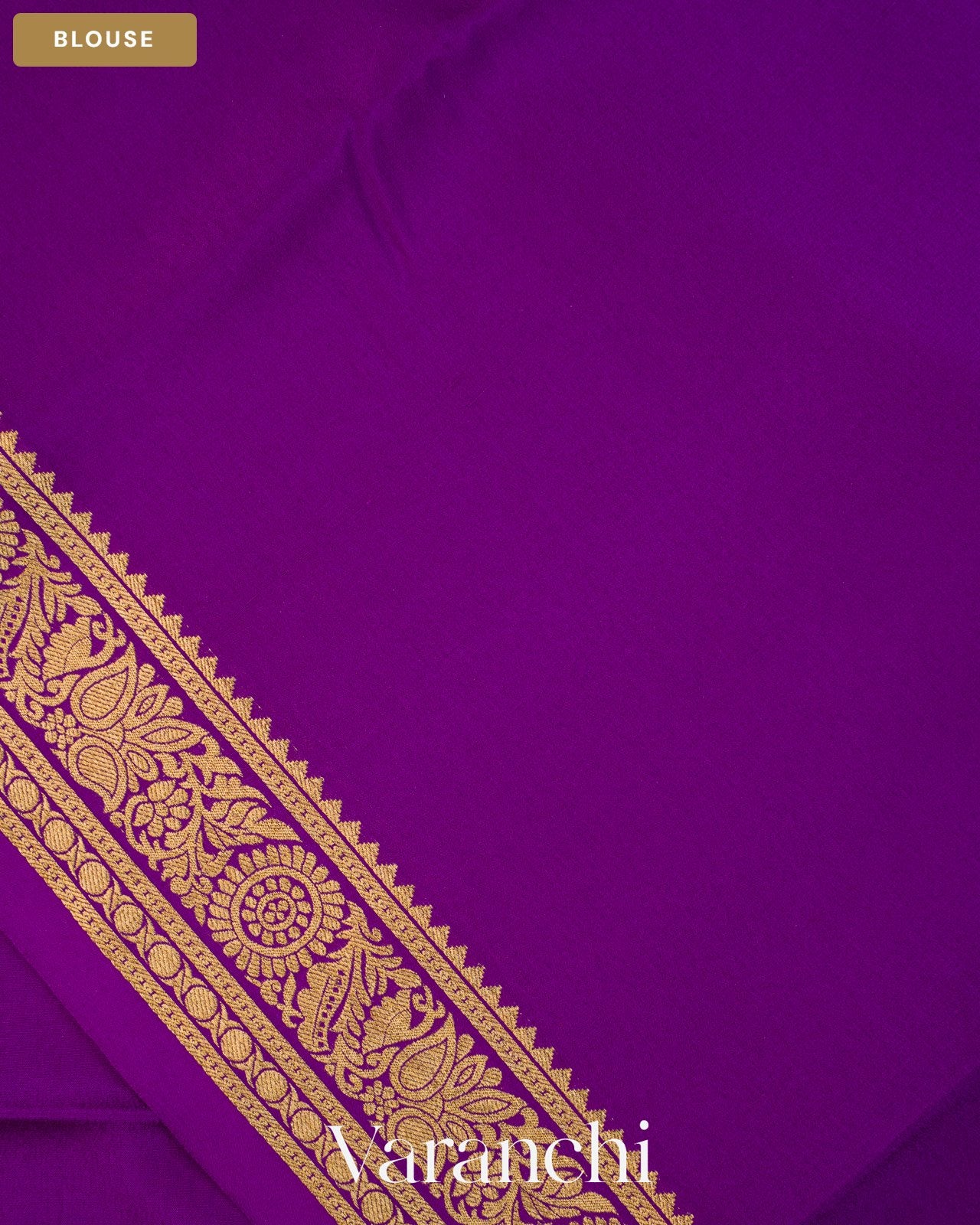 Royal Violet Pure Mysore Crepe Silk Saree — Blouse