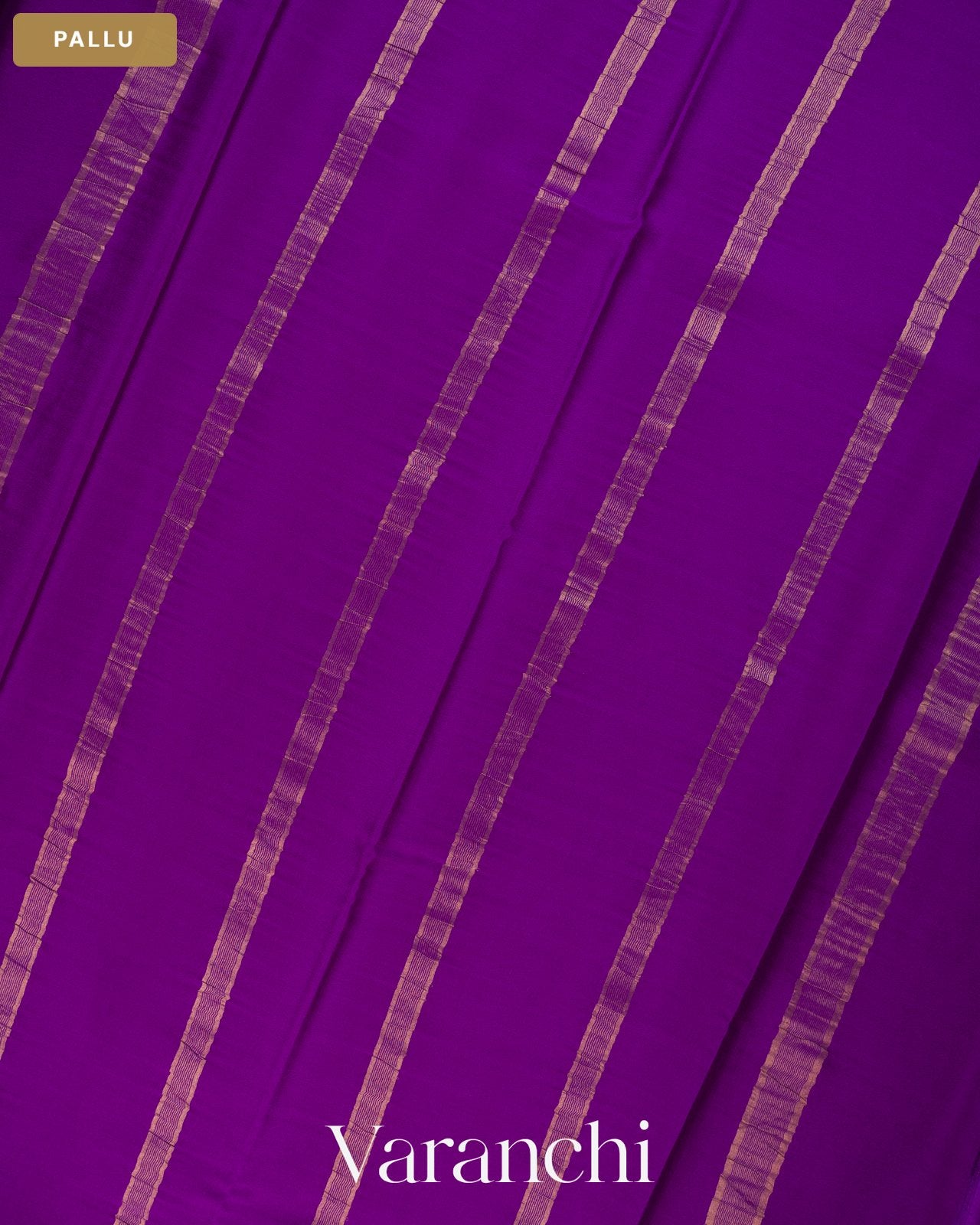 Royal Violet Pure Mysore Crepe Silk Saree — Pallu