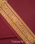 Chocolate Brown Pure Mysore Crepe Silk Saree — Border