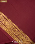 Chocolate Brown Pure Mysore Crepe Silk Saree — Blouse