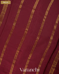 Chocolate Brown Pure Mysore Crepe Silk Saree — Pallu