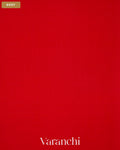 Bright Red Pure Mysore Crepe Silk Saree — Body