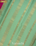 Magenta Pink Checkered Pure Mysore Crepe Silk Saree — Pallu
