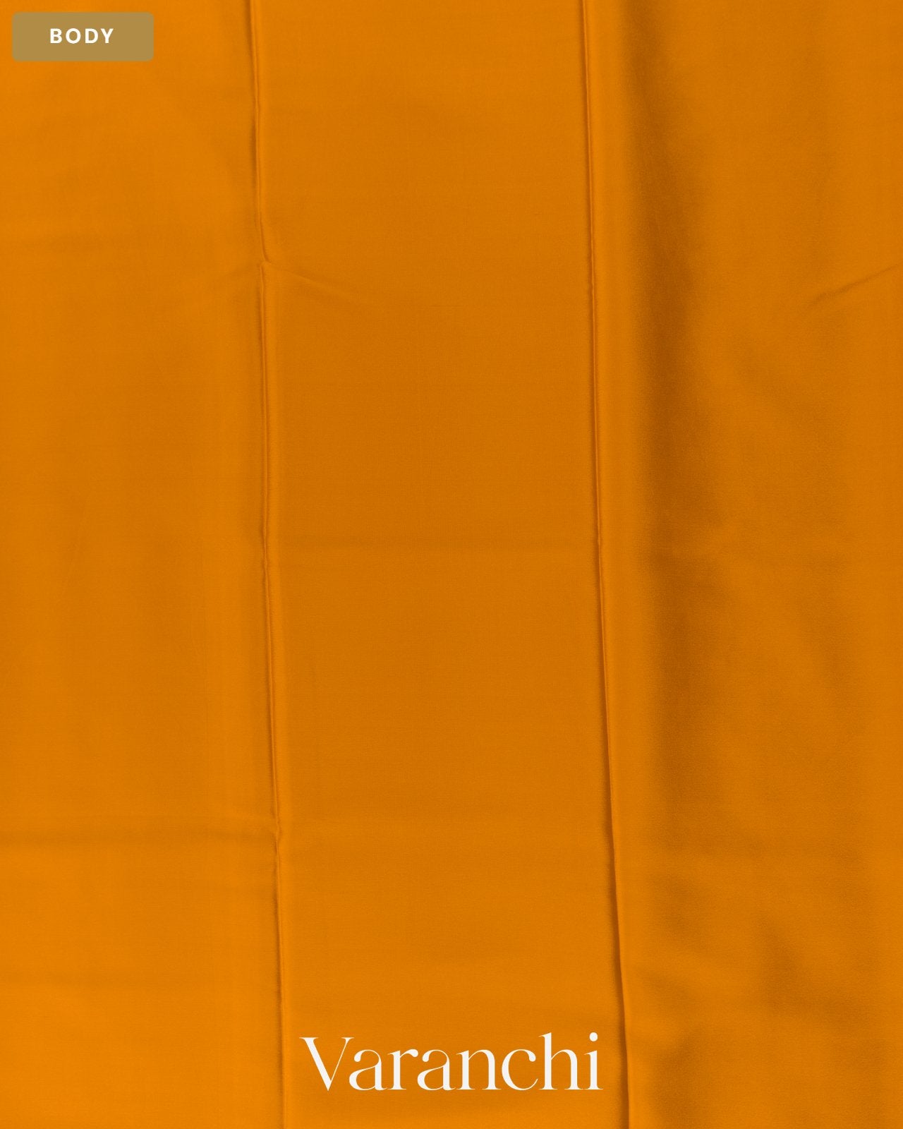 Turmeric Yellow Pure Mysore Crepe Silk Saree — Body
