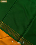 Turmeric Yellow Pure Mysore Crepe Silk Saree — Blouse