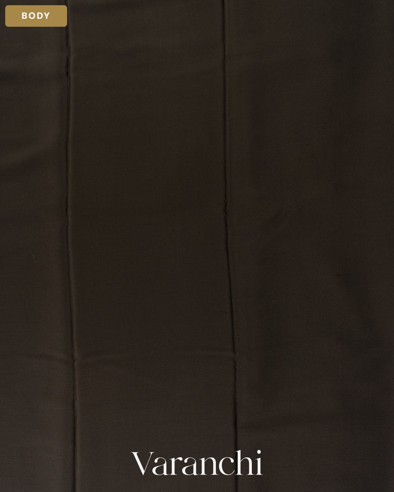 Jet Black Pure Mysore Crepe Silk Saree — Body
