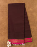 Dark Choclate Brown Pure Mysore Crepe Silk Saree — Full Saree