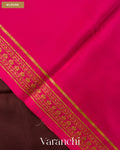 Dark Choclate Brown Pure Mysore Crepe Silk Saree — Blouse