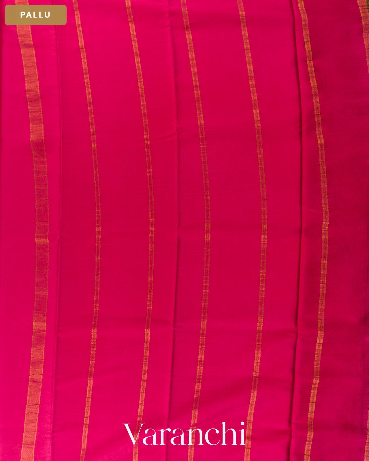 Dark Choclate Brown Pure Mysore Crepe Silk Saree — Pallu